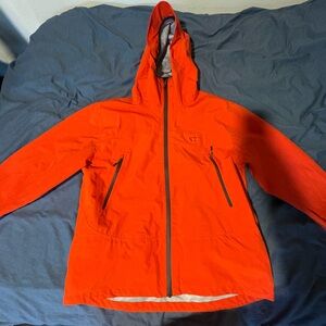 Bright Orange Hooded waterproof Jacket